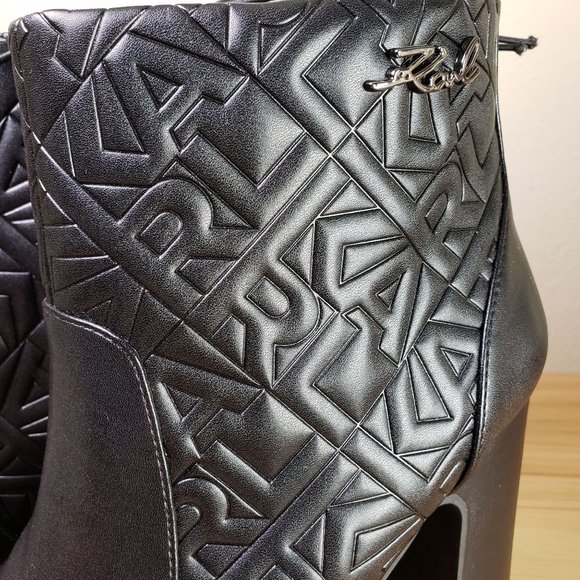 Karl Lagerfeld Black Ankle Boots - Picture 6 of 9